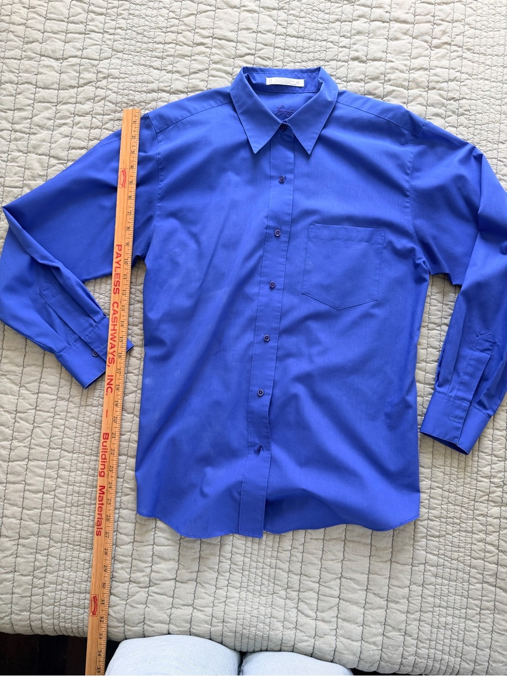 Womens Foxcroft Classic Button-Up Shirt in Blue Wrinkle Free